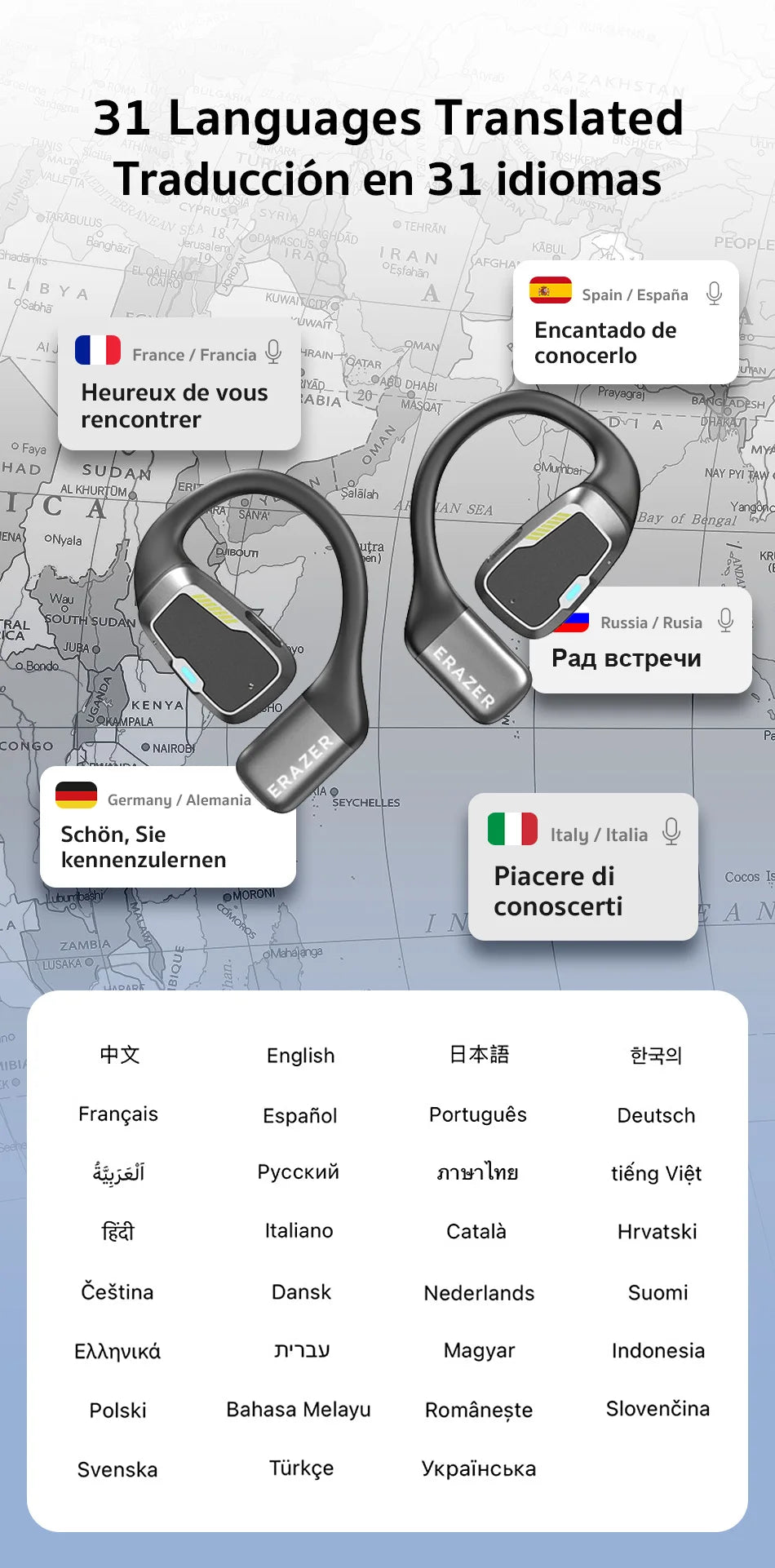 [AI Earphone]Translator Erazer XP6